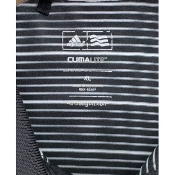 Adidas Golf ClimaLite Performance Black White Striped Polo Mens Size XL Great - Picture 4 of 4